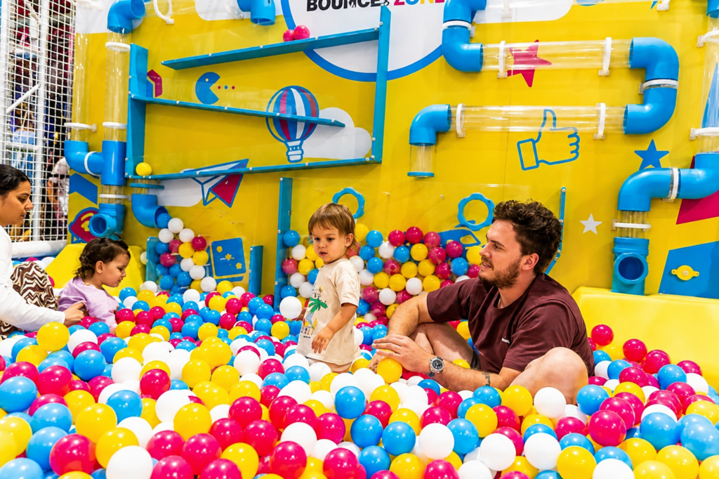 Toddler activities at BOUNCE with dad