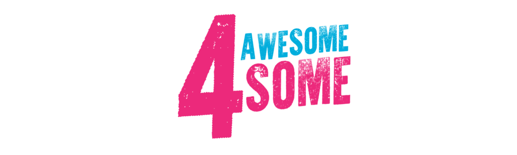 Awesome 4some Logo Pink Blue