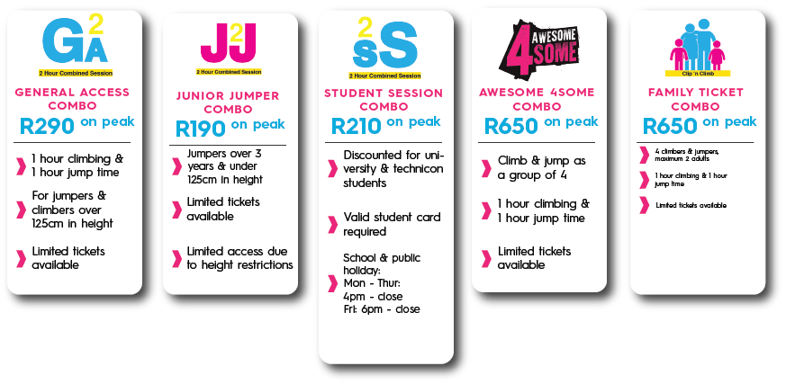 BOUNCE Fourways Clip and Climb Combo Price